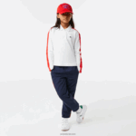 Lacoste פולו רוכסן ניגודיות DZ4D0D3144 לבן אדום 7hu בנות - Image 2