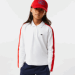 Lacoste פולו רוכסן ניגודיות DZ4D0D3144 לבן אדום 7hu בנות