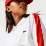 Lacoste פולו רוכסן ניגודיות DZ4D0D3144 לבן אדום 7hu בנות - Image 4