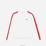 Lacoste פולו רוכסן ניגודיות DZ4D0D3144 לבן אדום 7hu בנות - Image 5