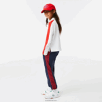 Lacoste פולו רוכסן ניגודיות DZ4D0D3144 לבן אדום 7hu בנות - Image 7