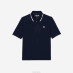 Lacoste פולו רופף בכושר גולף במיוחד יבש DZ4D0D2359 כחול כהה לבן 525 נשים - Image 4