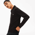 Lacoste פולו שרוול ארוך של פימה כותנה בכושר רגיל DZ4D0D858 שחור 031 גברים - Image 2
