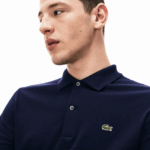 Lacoste פולו שרוול ארוך של פימה כותנה בכושר רגיל DZ4D0D860 כחול כהה 166 גברים - Image 2