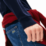 Lacoste פולו שרוול ארוך של פימה כותנה בכושר רגיל DZ4D0D860 כחול כהה 166 גברים - Image 6