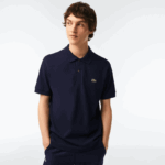 Lacoste פולו l.12.12 מקורי עם פיקה כותנה כבדה DZ4D0D250 כחול כהה 166 גברים