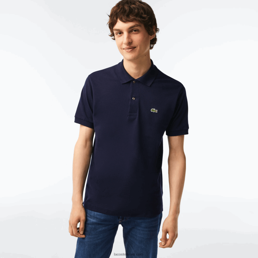Lacoste פולו l.12.12 מקורי DZ4D0D60 כחול כהה 166 גברים - Image 1
