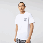 Lacoste פיג'מה בהדפס גרפי DZ4D0D1511 לבן נייבי כחול אפור סין שנות ה-40 גברים - Image 4