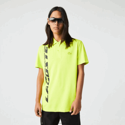 Lacoste פיקה פולו ממותג בכושר רגיל DZ4D0D627 צהוב 90v גברים