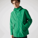 Lacoste פרקה קצרה עם קפוצ'ון בשילוב כותנה עמיד במים DZ4D0D1313 ירוק ldm גברים