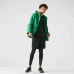 Lacoste פרקה קצרה עם קפוצ'ון בשילוב כותנה עמיד במים DZ4D0D1313 ירוק ldm גברים - Image 6