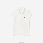 Lacoste צווארון מסולסל מיני פיקה פולו DZ4D0D2950 לבן 001 בנות - Image 5
