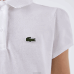 Lacoste צווארון מסולסל מיני פיקה פולו DZ4D0D2950 לבן 001 בנות - Image 7