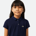 Lacoste צווארון מסולסל מיני פיקה פולו DZ4D0D2951 כחול כהה 166 בנות - Image 2