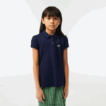 Lacoste צווארון מסולסל מיני פיקה פולו DZ4D0D2951 כחול כהה 166 בנות