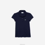 Lacoste צווארון מסולסל מיני פיקה פולו DZ4D0D2951 כחול כהה 166 בנות - Image 4