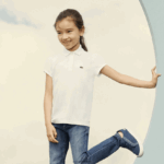 Lacoste צווארון מסולסל מיני פיקה פולו DZ4D0D2951 כחול כהה 166 בנות - Image 6