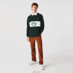 Lacoste צ'ינו קורדרוי בהתאמה ישרה DZ4D0D1583 חום 3pb גברים