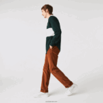 Lacoste צ'ינו קורדרוי בהתאמה ישרה DZ4D0D1583 חום 3pb גברים - Image 5