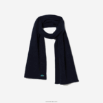 Lacoste צעיף צמר מנומר DZ4D0D2302 כחול כהה 7cg גברים - Image 2