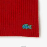 Lacoste צעיף צמר מנומר DZ4D0D2303 אדום 7cq גברים - Image 3