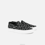 Lacoste קפוץ להגיש הדפס קנבס להחליק על DZ4D0D2705 שחור ולבן 454 נשים - Image 2