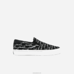 Lacoste קפוץ להגיש הדפס קנבס להחליק על DZ4D0D2705 שחור ולבן 454 נשים