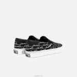 Lacoste קפוץ להגיש הדפס קנבס להחליק על DZ4D0D2705 שחור ולבן 454 נשים - Image 3