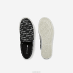 Lacoste קפוץ להגיש הדפס קנבס להחליק על DZ4D0D2705 שחור ולבן 454 נשים - Image 4