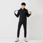Lacoste קפוצ'ון דו-חומר קל משקל ספורטיבי DZ4D0D1126 אפור h88 גברים