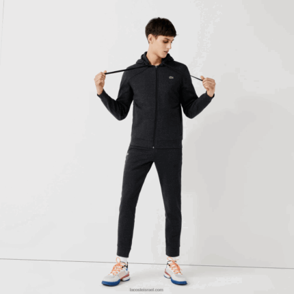 Lacoste קפוצ'ון דו-חומר קל משקל ספורטיבי DZ4D0D1126 אפור h88 גברים