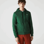 Lacoste קפוצ'ון דו-חומר קל משקל ספורטיבי DZ4D0D1163 ירוק s30 גברים - Image 4