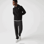 Lacoste קפוצ'ון דו-חומר קל משקל ספורטיבי DZ4D0D947 שחור c31 גברים