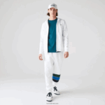 Lacoste קפוצ'ון דו-חומר קל משקל ספורטיבי DZ4D0D948 לבן 800 גברים - Image 2