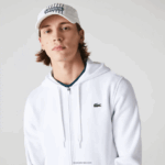 Lacoste קפוצ'ון דו-חומר קל משקל ספורטיבי DZ4D0D948 לבן 800 גברים