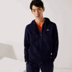 Lacoste קפוצ'ון דו-חומר קל משקל ספורטיבי DZ4D0D949 כחול כהה 423 גברים