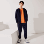 Lacoste קפוצ'ון דו-חומר קל משקל ספורטיבי DZ4D0D949 כחול כהה 423 גברים - Image 4
