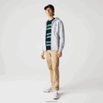 Lacoste קפוצ'ון דו-חומר קל משקל ספורטיבי DZ4D0D962 chine אפור בהיר 9ya גברים