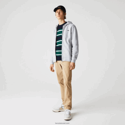 Lacoste קפוצ'ון דו-חומר קל משקל ספורטיבי DZ4D0D962 chine אפור בהיר 9ya גברים