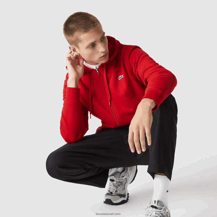 lacoste_d7a7d7a4d795d7a6d795d79f_d793d795_d797d795d79ed7a8_d7a7d79c_d79ed7a9d7a7d79c_d7a1d7a4d795d7a8d798d799d791d799_dz4d0d963_.png Lacoste קפוצ'ון דו-חומר קל משקל ספורטיבי DZ4D0D963 אדום e52 גברים - Image 1