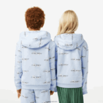Lacoste קפוצ'ון כותנה אורגנית עם רוכסן DZ4D0D3063 כחול בהיר t01 ילדים - Image 3