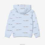 Lacoste קפוצ'ון כותנה אורגנית עם רוכסן DZ4D0D3063 כחול בהיר t01 ילדים - Image 4