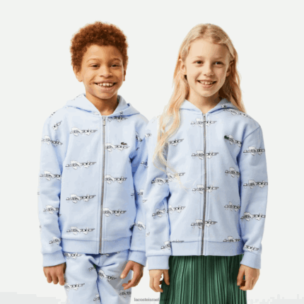 Lacoste קפוצ'ון כותנה אורגנית עם רוכסן DZ4D0D3063 כחול בהיר t01 ילדים