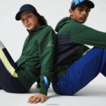 Lacoste קפוצ'ון כותנה אורגנית sport x theo curin DZ4D0D1123 ירוק כהה כחול nl7 גברים