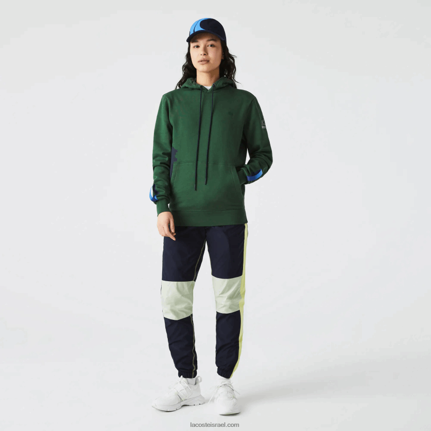 Lacoste קפוצ'ון כותנה אורגנית sport x theo curin DZ4D0D1123 ירוק כהה כחול nl7 גברים - Image 6