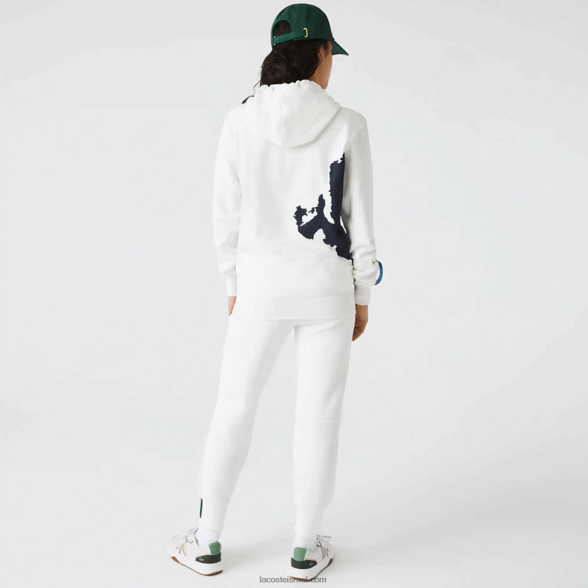 Lacoste קפוצ'ון כותנה אורגנית sport x theo curin DZ4D0D1124 לבן נייבי כחול ירוק ppj גברים - Image 3