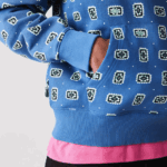 Lacoste קפוצ'ון כותנה בהדפס חי בגזרה רופפת DZ4D0D1143 כחול לבן bx9 גברים - Image 7