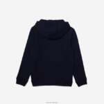 Lacoste קפוצ'ון כותנה תנין DZ4D0D3203 כחול כהה 166 ילדים - Image 2