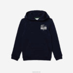 Lacoste קפוצ'ון כותנה תנין DZ4D0D3203 כחול כהה 166 ילדים