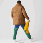 Lacoste קפוצ'ון נשלף מעיל נפוח ארוך DZ4D0D1318 חום z0w גברים - Image 3